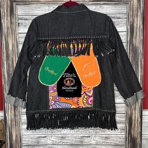 Recycled UpCycled Vintage Lily Pulitzer Denim Jacket Gypsy Hippie Handma…